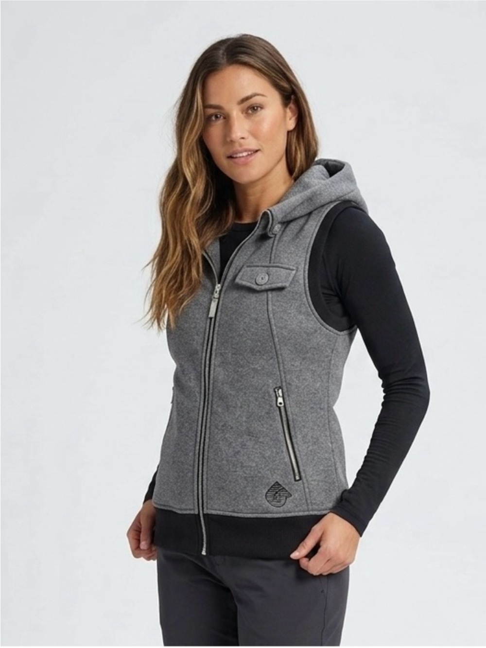 Burton Dryride Hooded Vest Gray Women’s Sz S